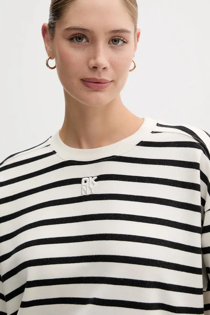 felpa in cotone donna colore beige DJ4T1344 miniatura 4