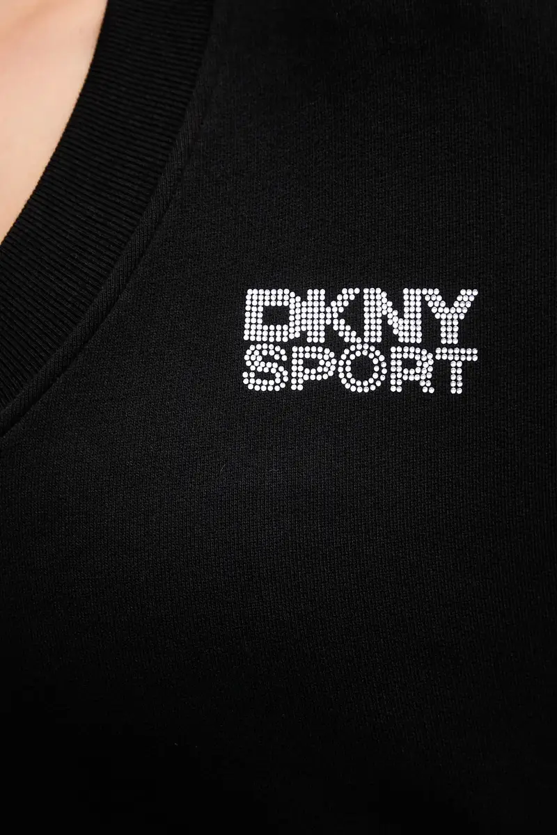 felpa in cotone donna colore nero con applicazione DP5T1279 miniatura 5