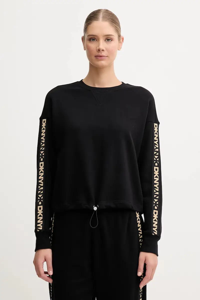 felpa in cotone donna colore nero con applicazione DP5T1414