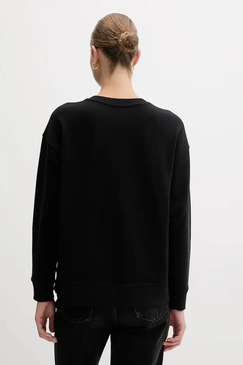 felpa in cotone donna colore nero DJ4T1344 miniatura 3