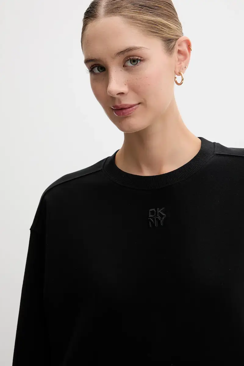 felpa in cotone donna colore nero DJ4T1344 miniatura 4