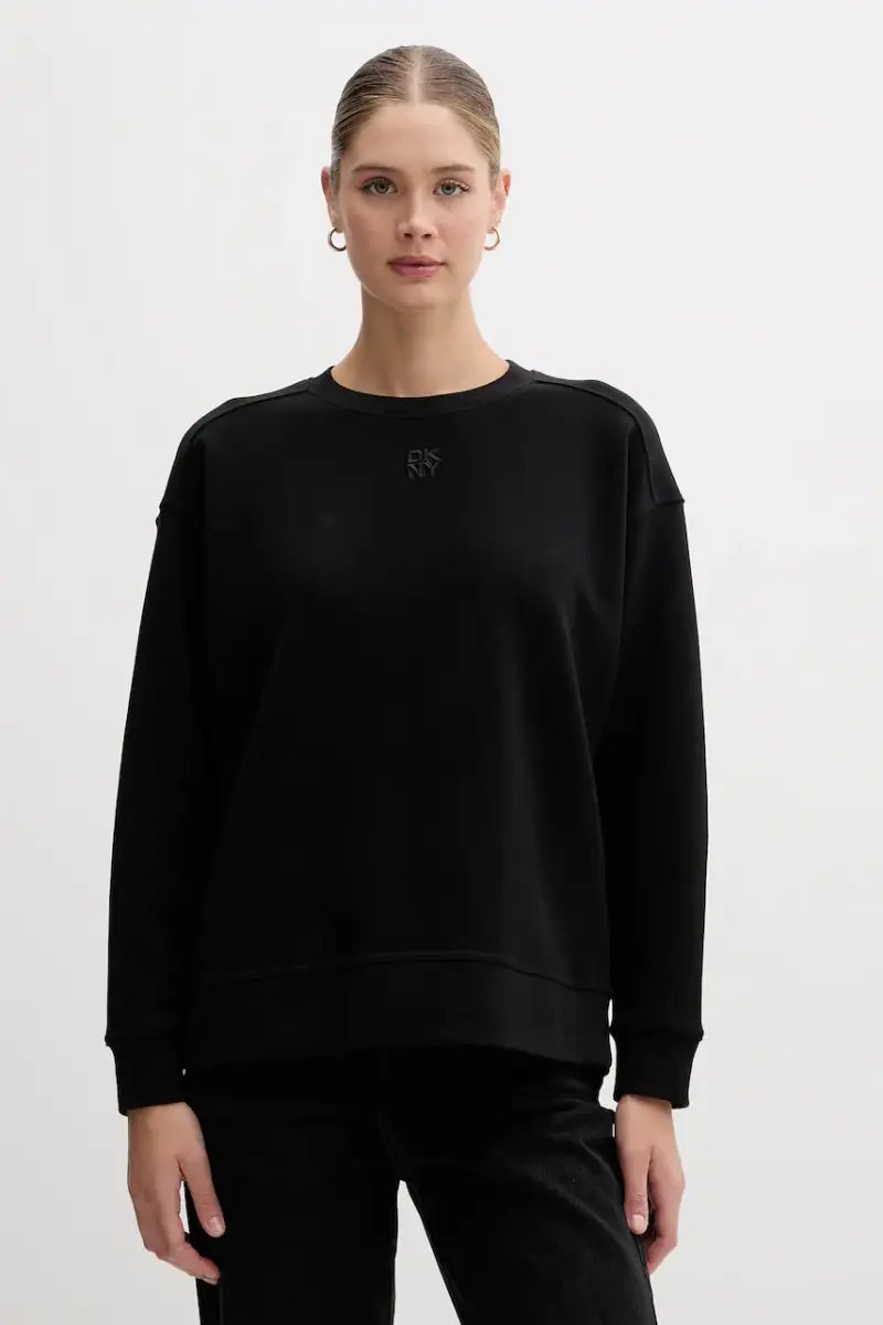 felpa in cotone donna colore nero DJ4T1344