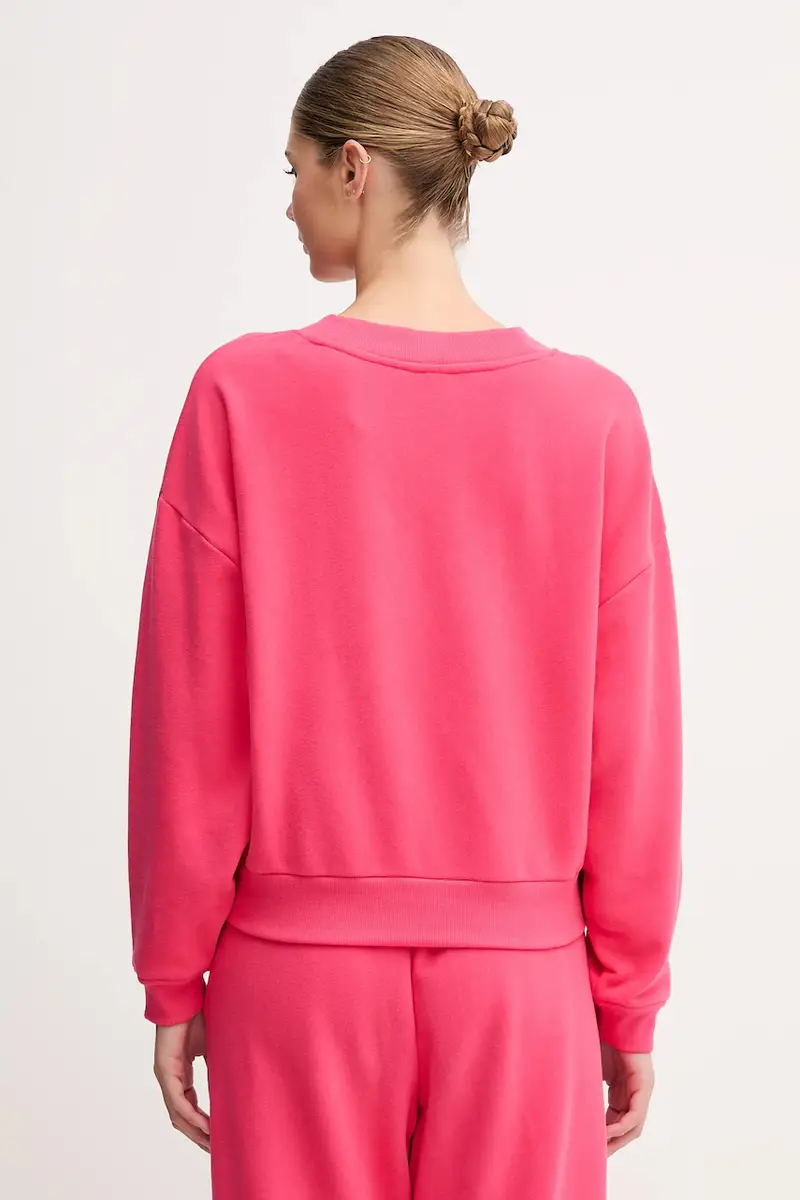 felpa in cotone donna colore rosa con applicazione DP5T1279 miniatura 3