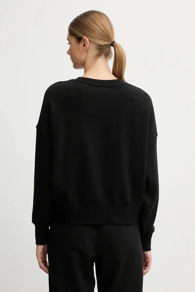 felpa in cotone LOGO TERRY donna colore nero con applicazione DP5T1370 miniatura 3