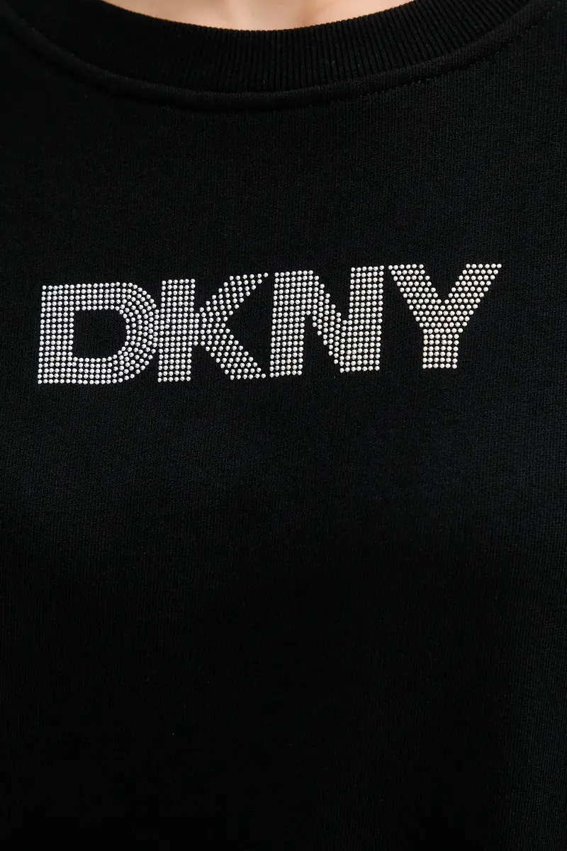 felpa in cotone LOGO TERRY donna colore nero con applicazione DP5T1370 miniatura 5