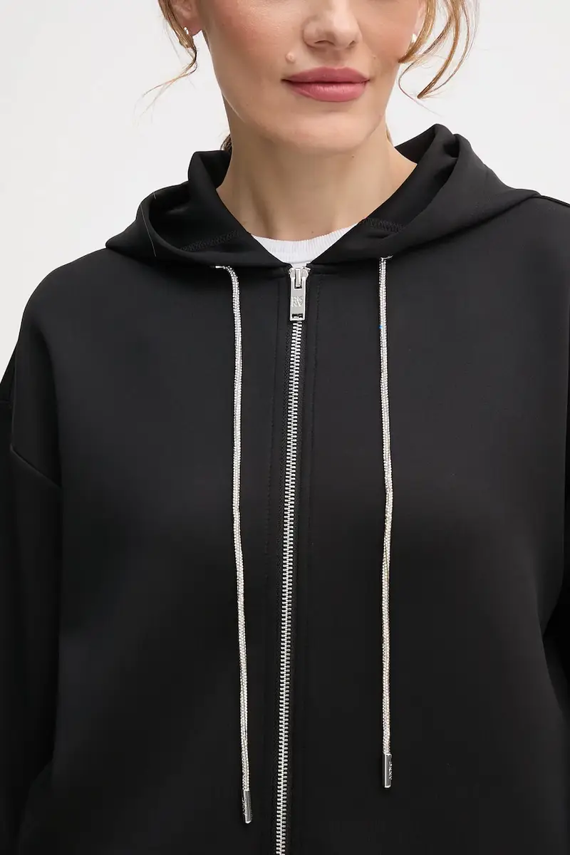 felpa KNIT JACKET donna colore nero con cappuccio P5ME7CNY miniatura 5