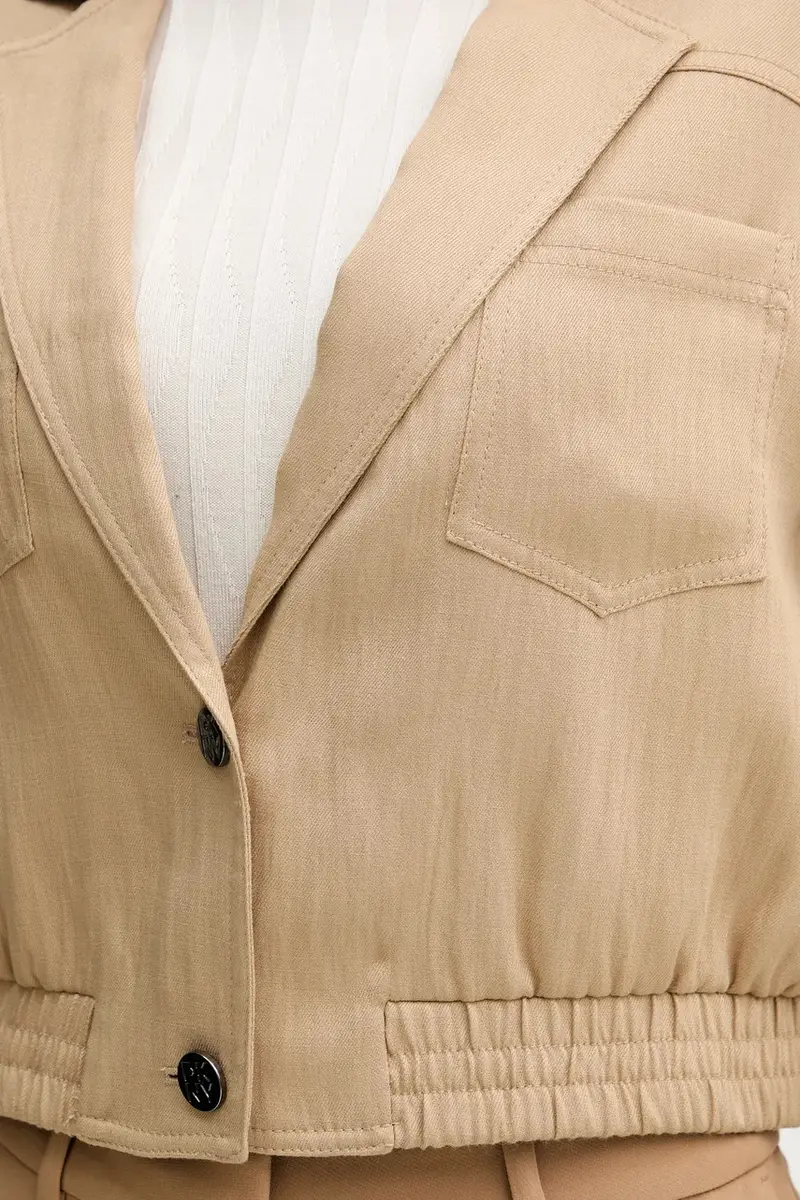 giacca WOVEN JACKET Beige miniatura 5