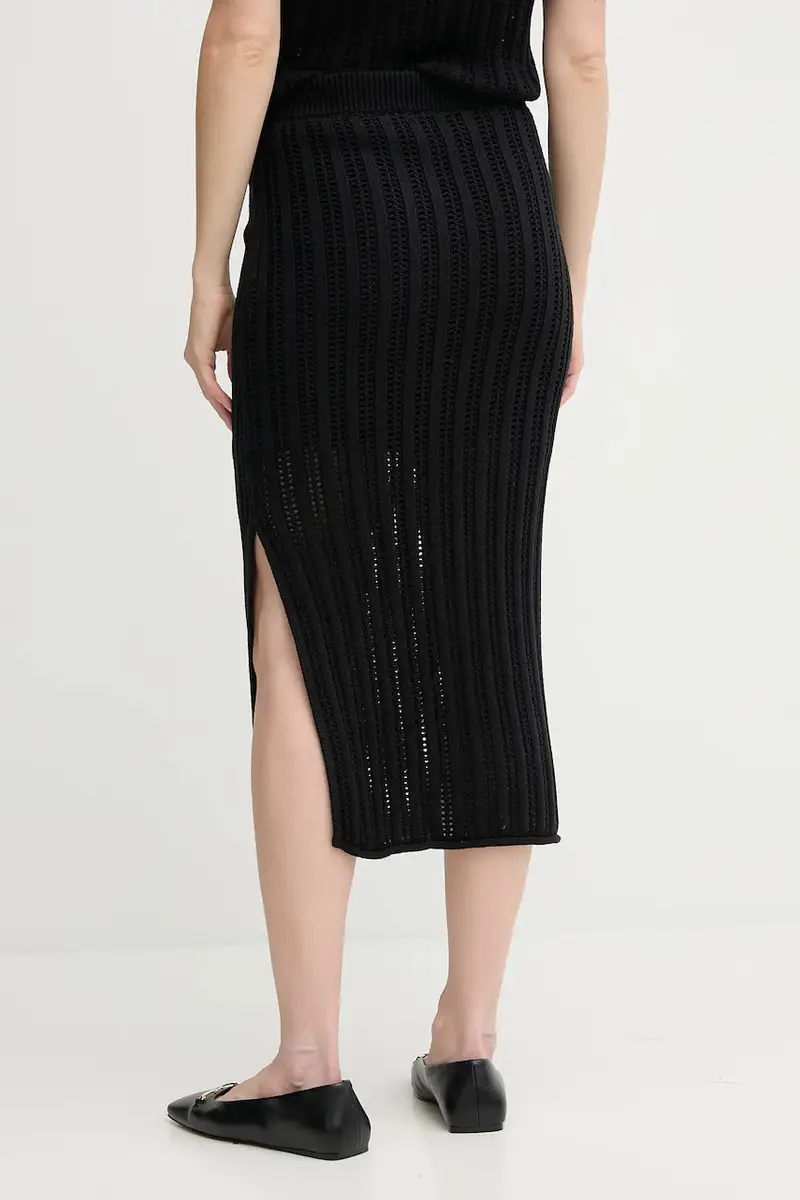 gonna in cotone colore nero DJ5R0682 miniatura 3