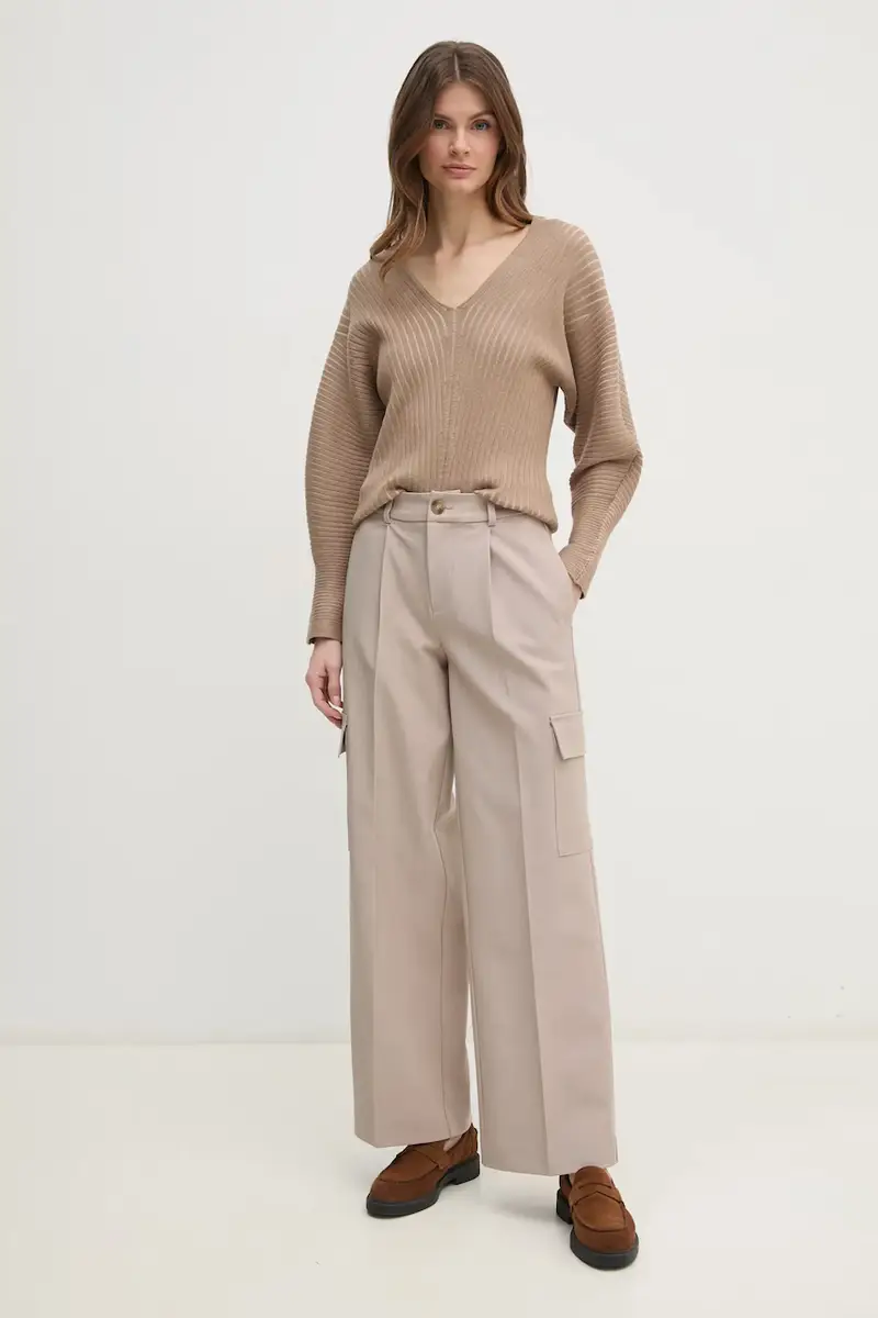 maglione donna colore beige P4KSAL67 miniatura 2