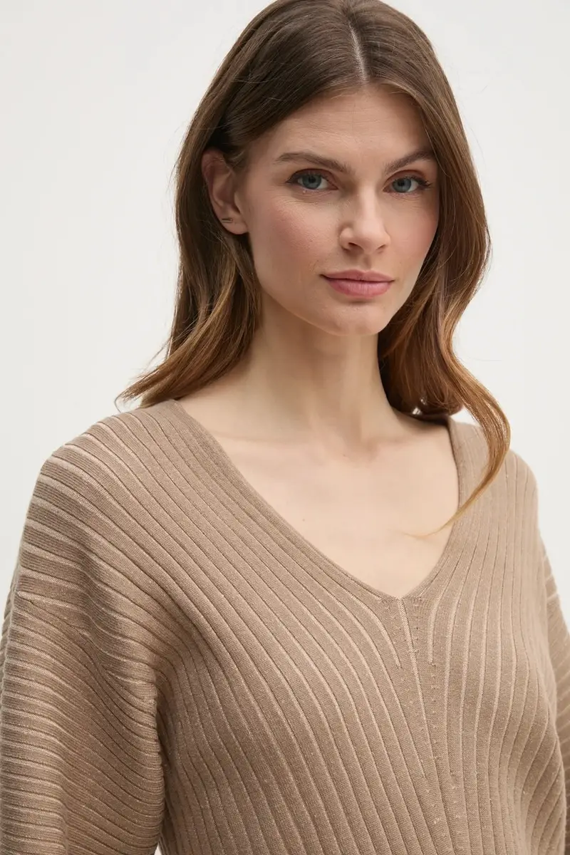 maglione donna colore beige P4KSAL67 miniatura 4