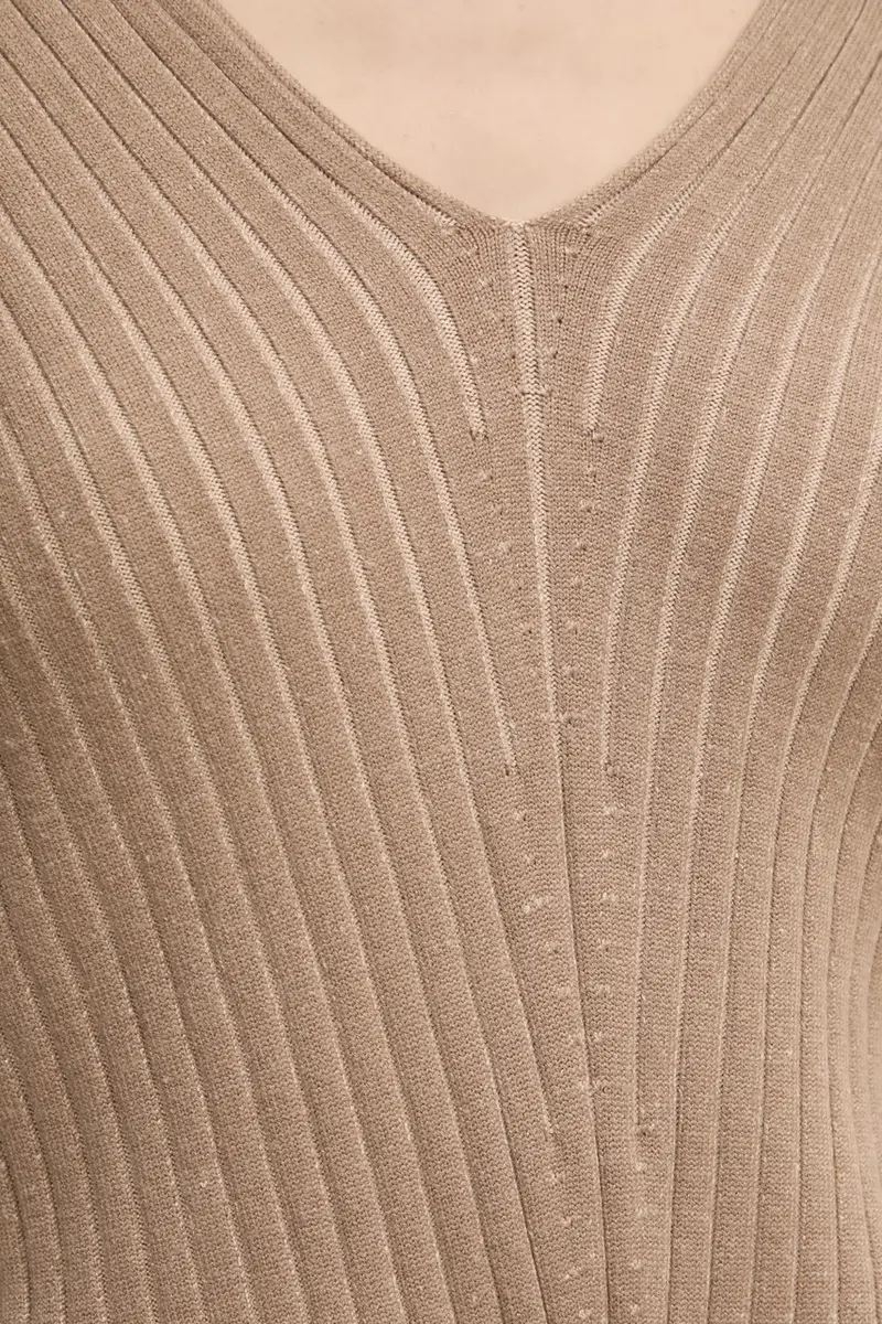 maglione donna colore beige P4KSAL67 miniatura 5