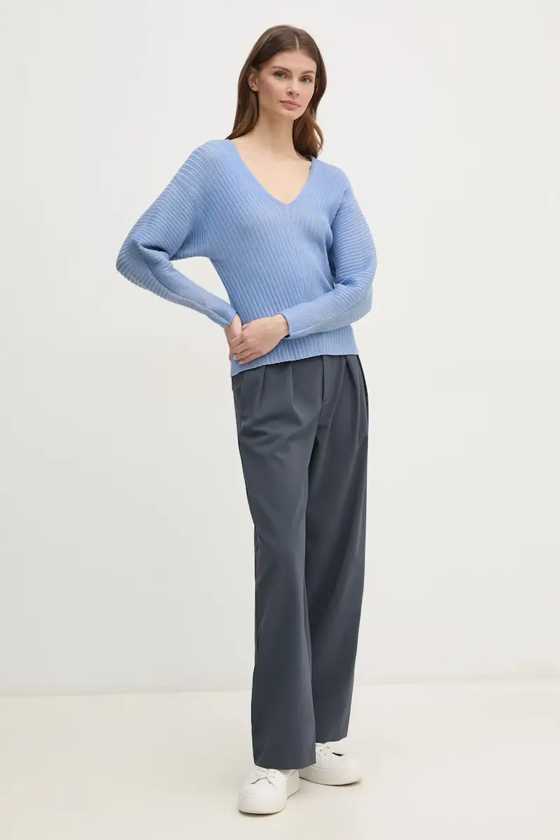 maglione donna colore blu P4KSAL67 miniatura 2