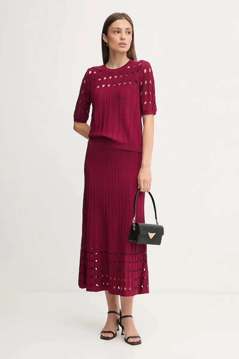 maglione donna colore granata P5ESAX10 miniatura 2