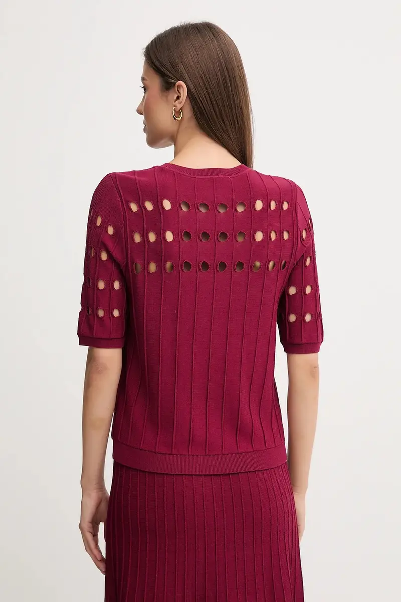 maglione donna colore granata P5ESAX10 miniatura 3