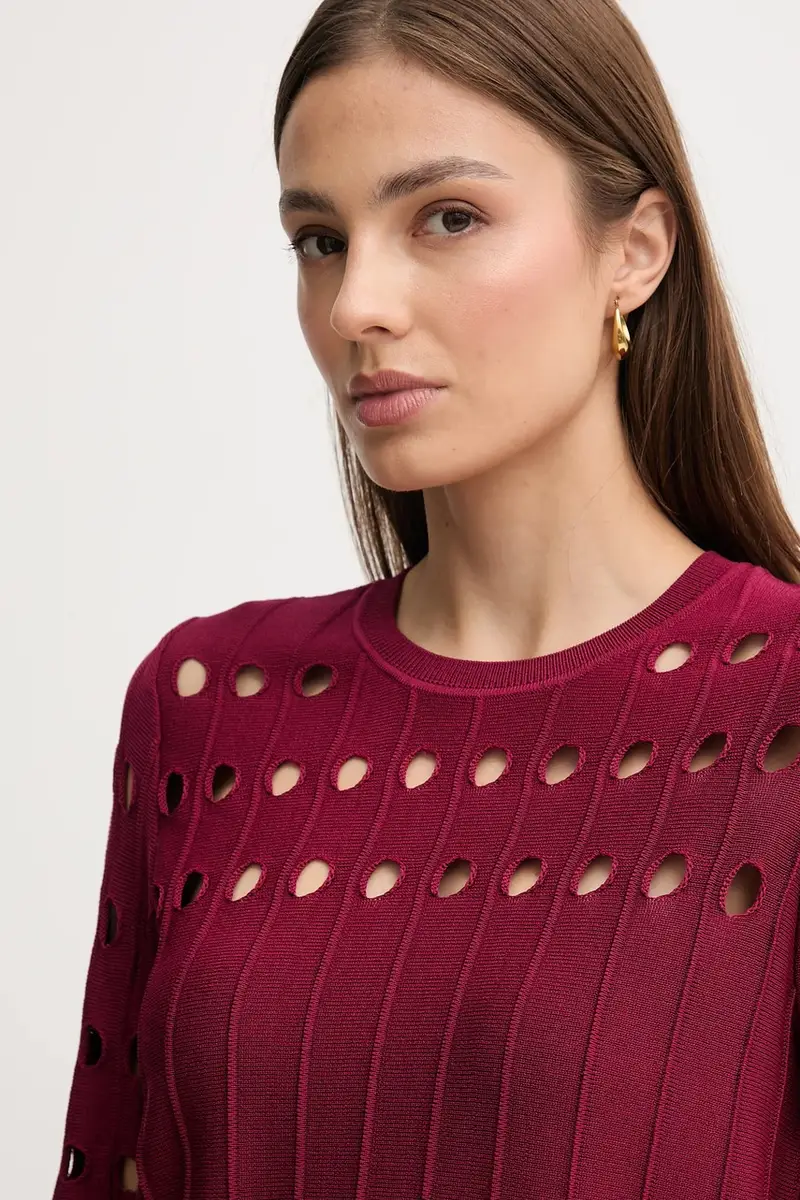 maglione donna colore granata P5ESAX10 miniatura 4