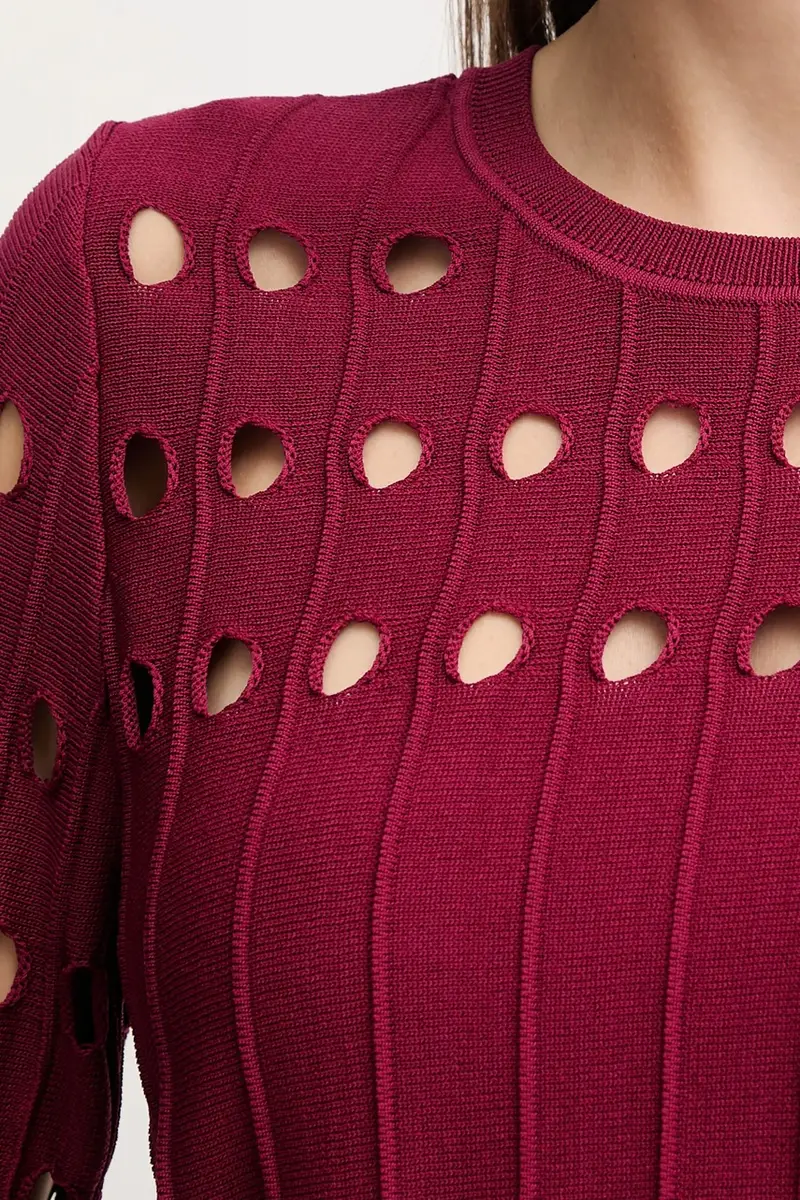 maglione donna colore granata P5ESAX10 miniatura 5