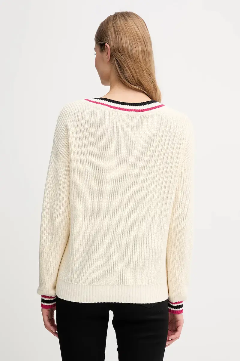 maglione in cotone donna colore beige DJ5R0730 miniatura 3