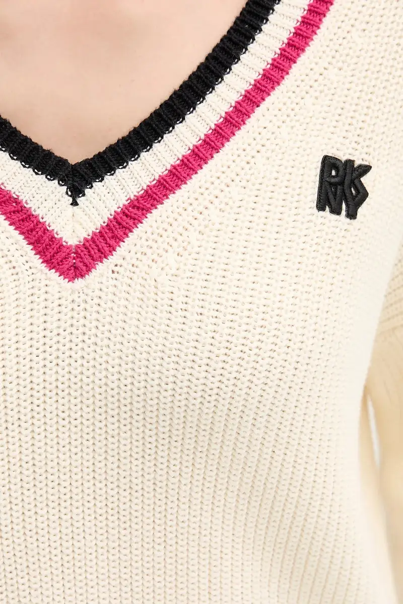 maglione in cotone donna colore beige DJ5R0730 miniatura 5