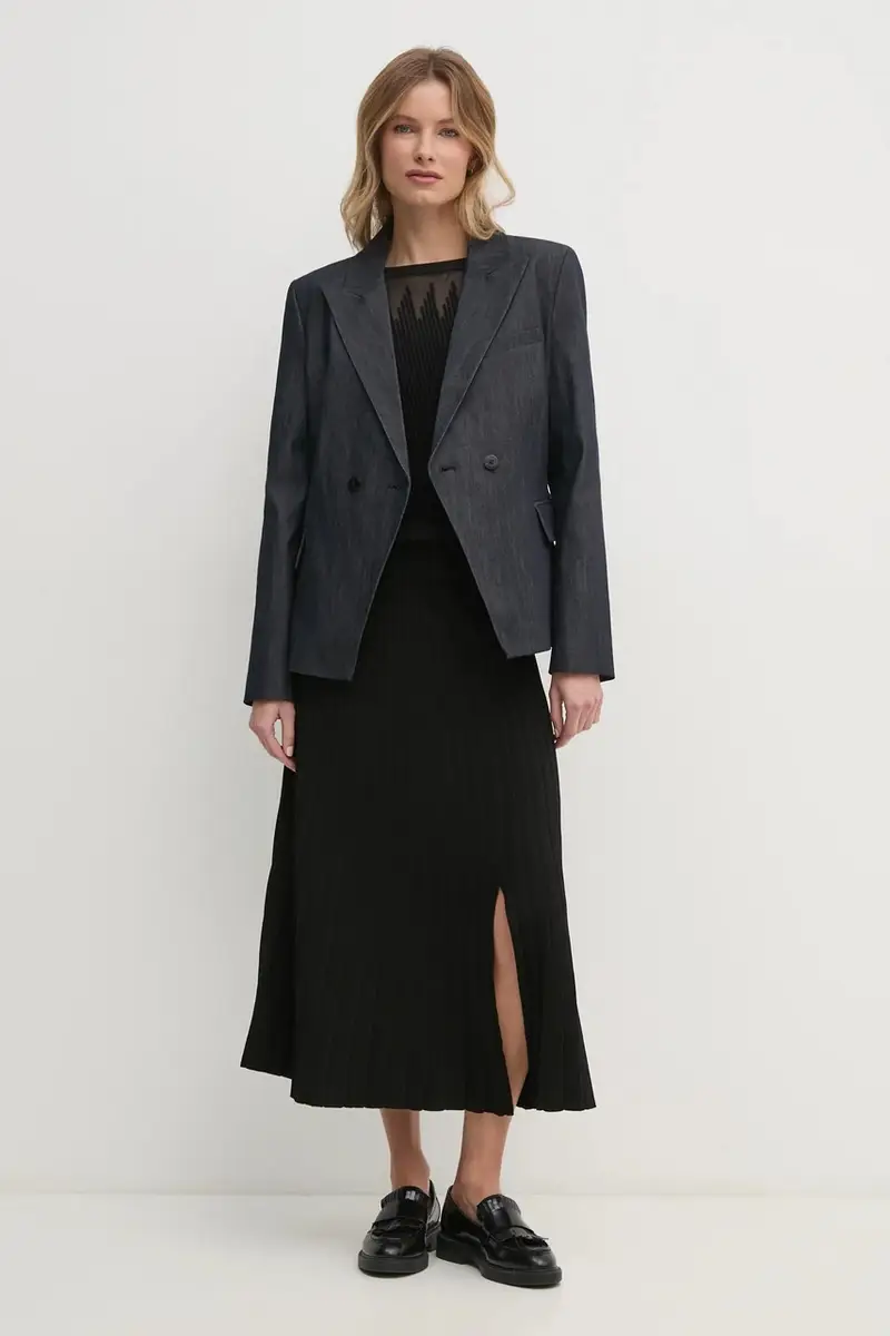 Dkny Maglia nera con taglio largo miniatura 2