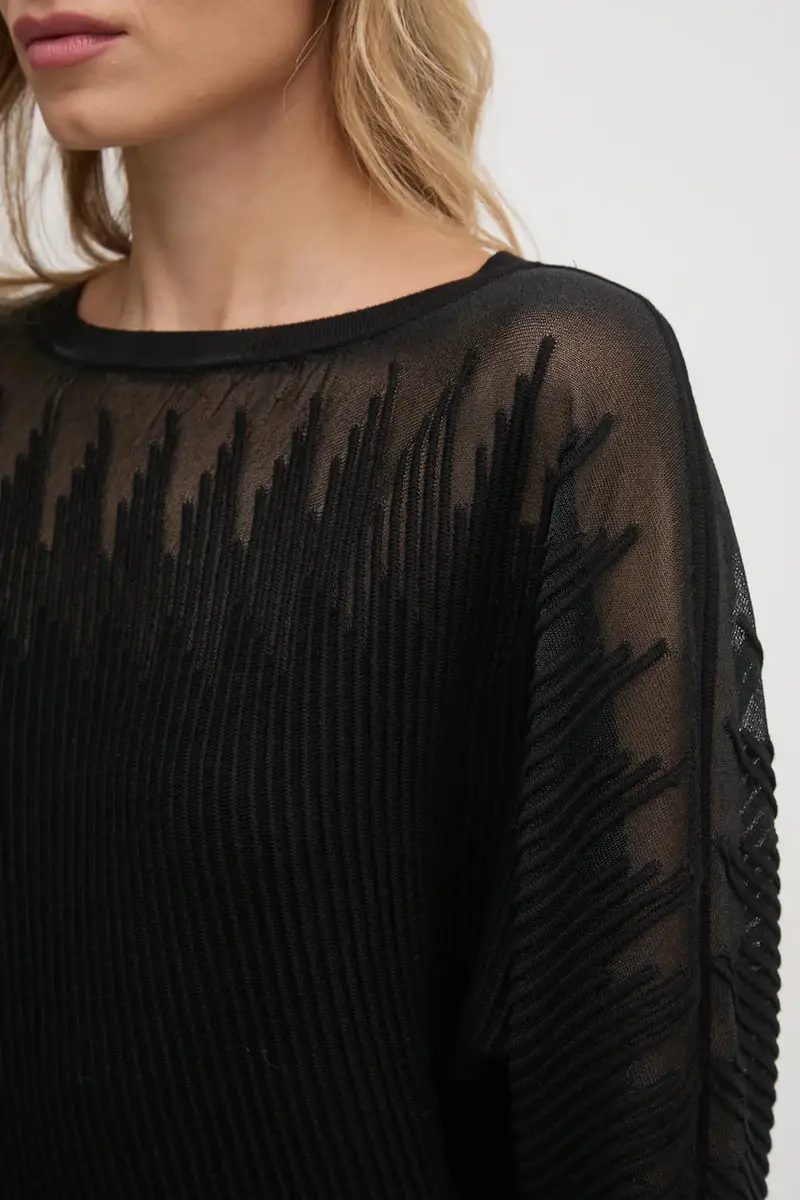 Dkny Maglia nera con taglio largo miniatura 5