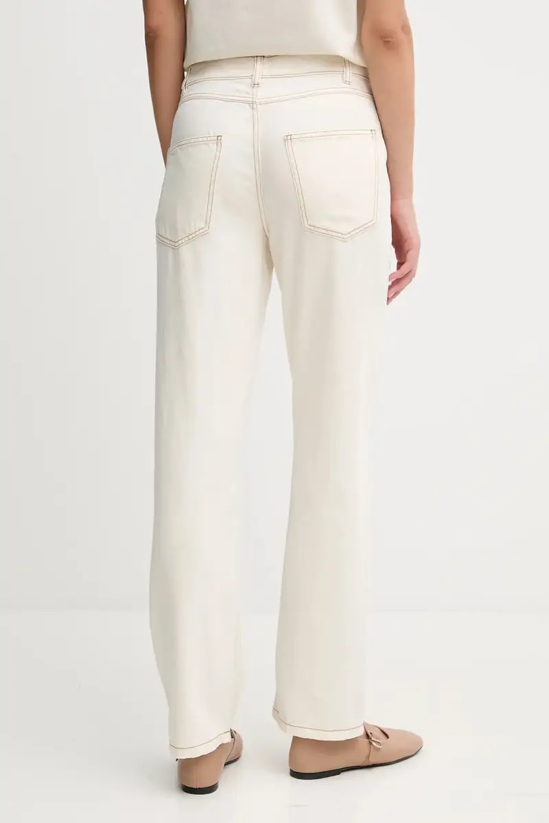 pantaloni donna colore beige P5DKXB18 miniatura 3