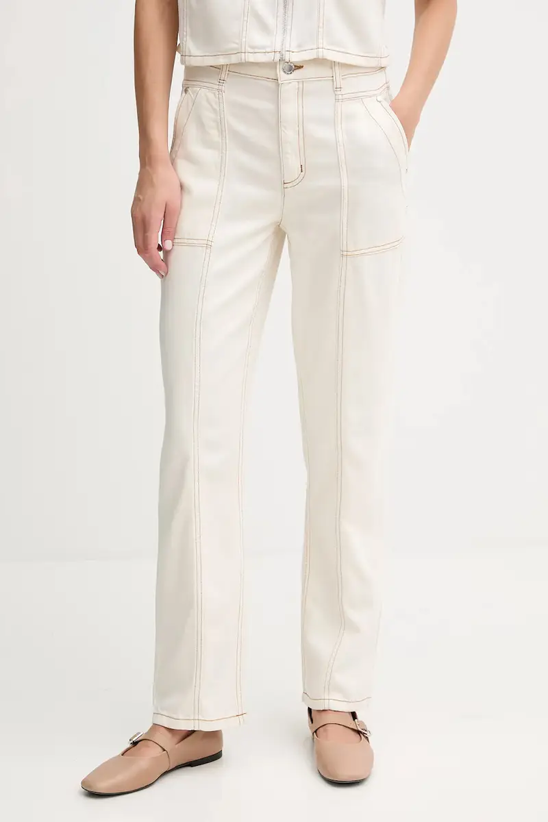 pantaloni donna colore beige P5DKXB18