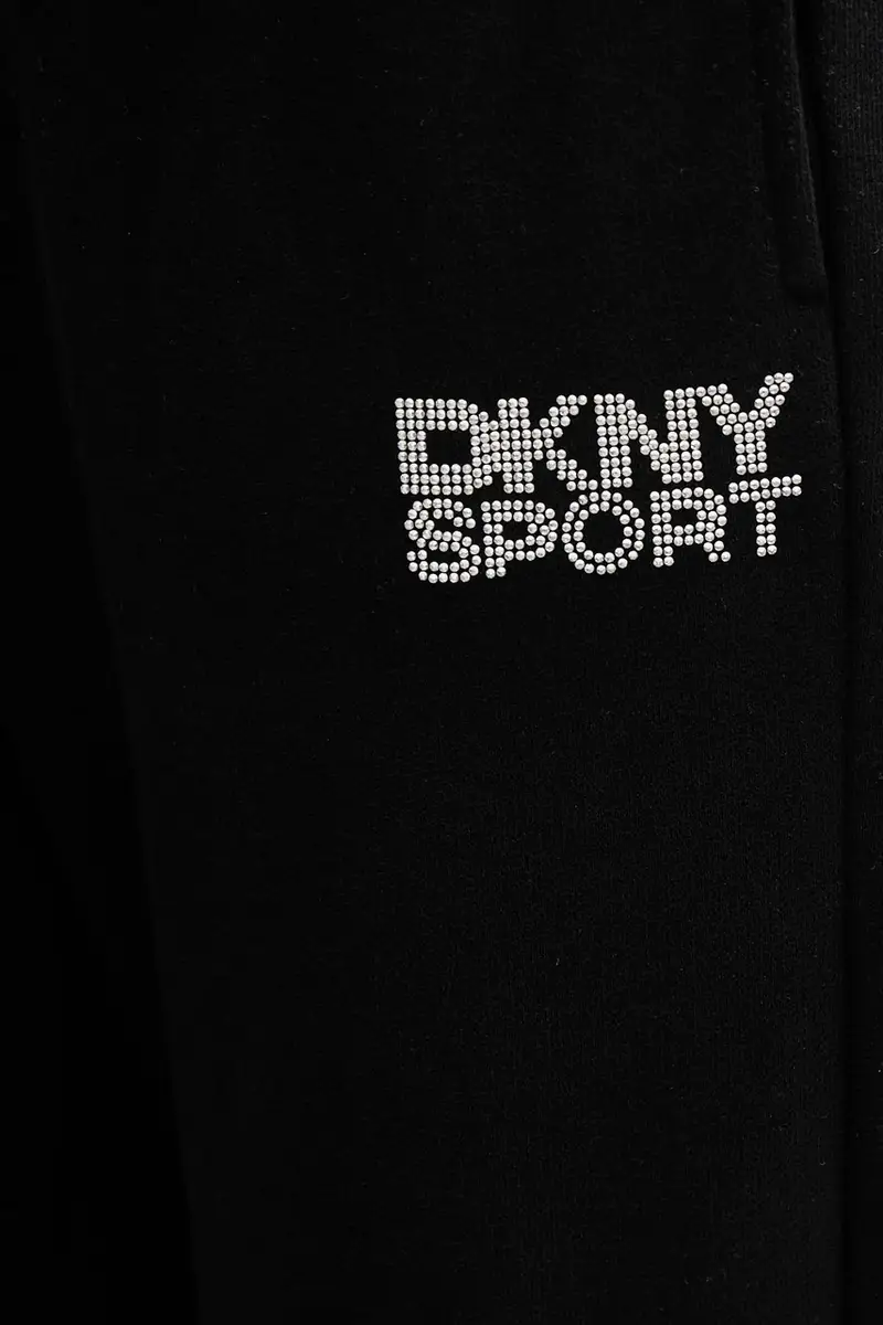 pantaloni tuta di cotone donna colore nero con applicazione DP5P3650 miniatura 4