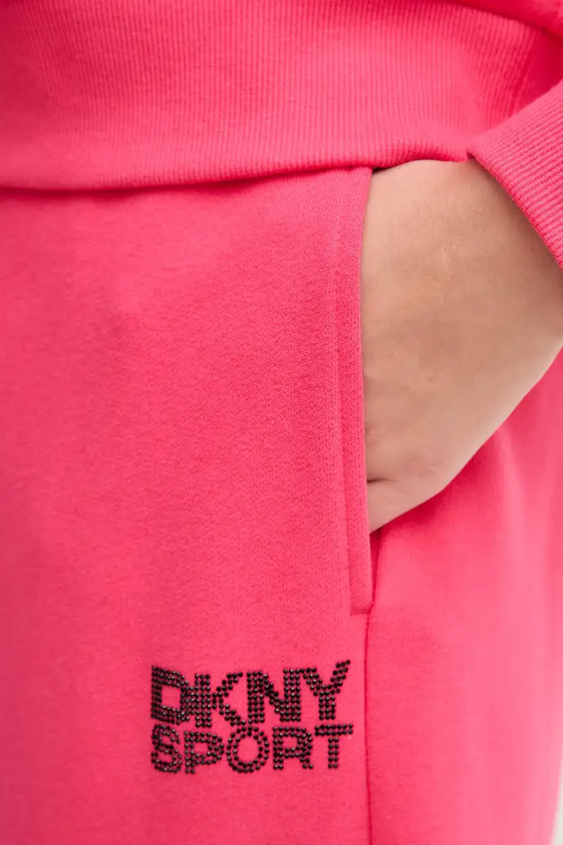 pantaloni tuta di cotone donna colore rosa con applicazione DP5P3650 miniatura 4