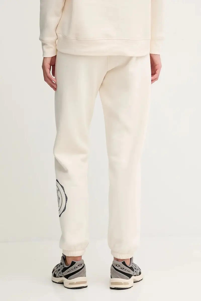 pantaloni tuta donna colore beige con applicazione DP5P3667 miniatura 3