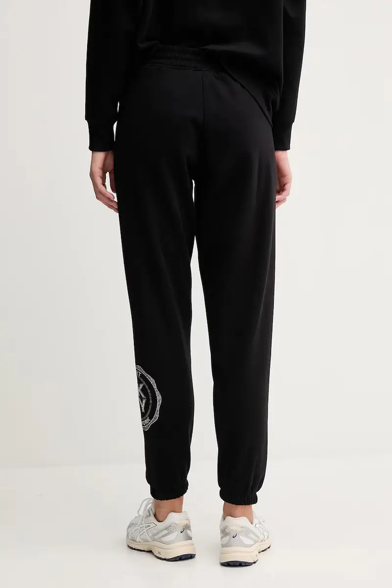 pantaloni tuta donna colore nero con applicazione DP5P3667 miniatura 3