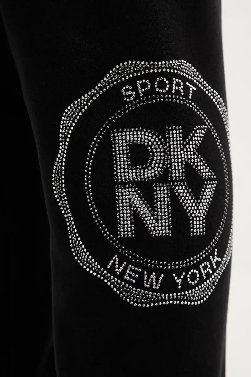 pantaloni tuta donna colore nero con applicazione DP5P3667 miniatura 5