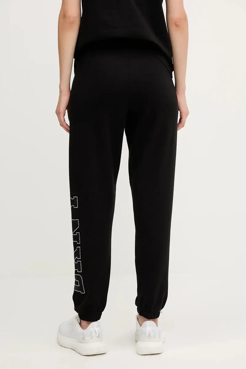 pantaloni tuta donna colore nero con applicazione DP5P3737 miniatura 3
