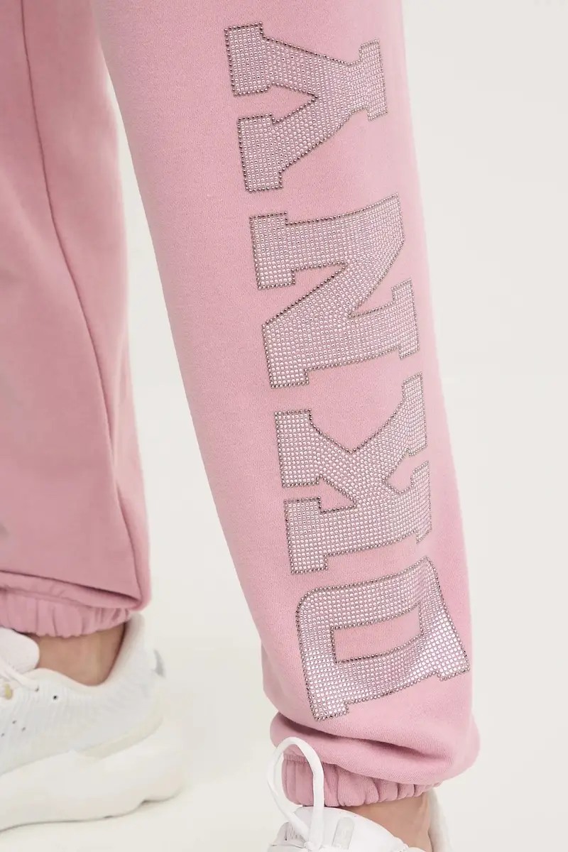 pantaloni tuta donna colore rosa con applicazione DP5P3737 miniatura 4
