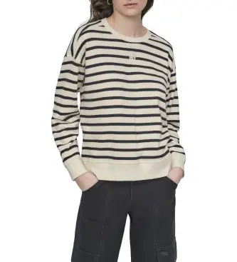 per donna DJ4T1344 Felpa da marinaio beige (L), Casual, Cotone