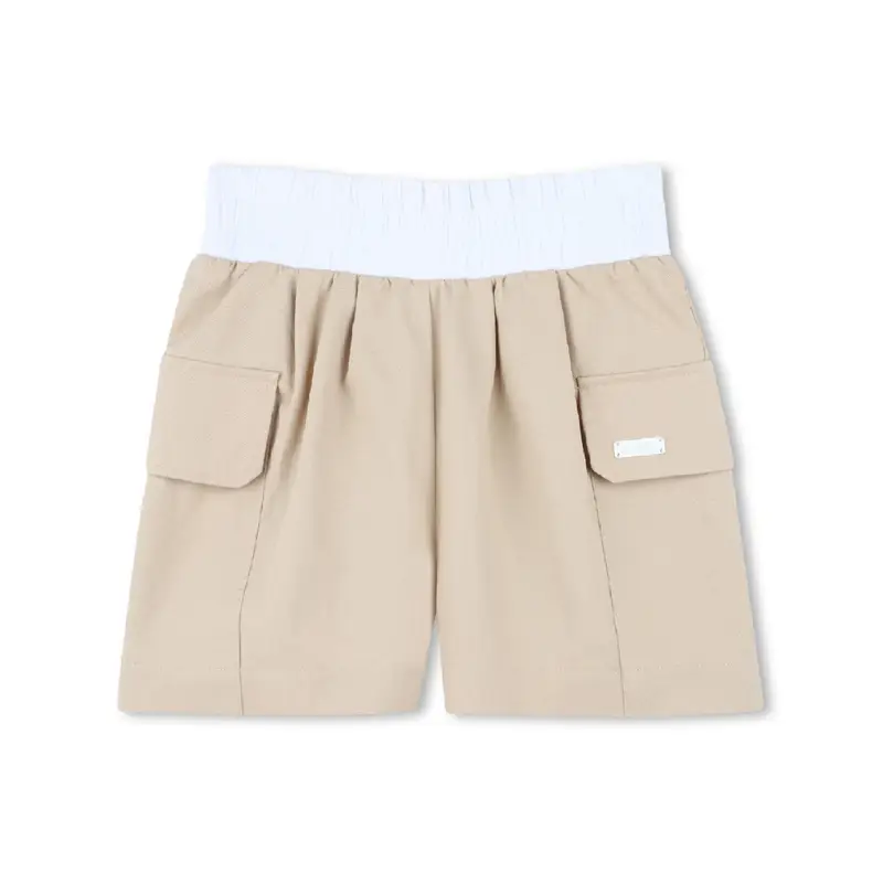 per ragazza D62268 Pantaloncini in twill beige (10años= 138cm), Casual, Cotone, moda per bambini