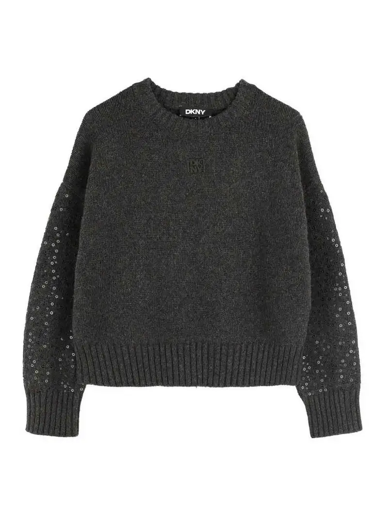 Pull Con Paillettes Grigio