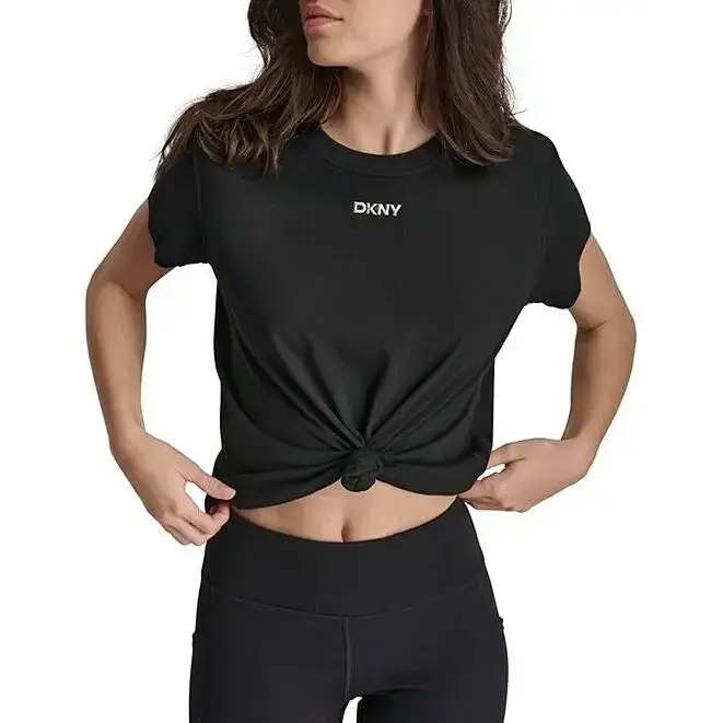 T-shirt da donna Dkny Mini Stud Logo Knot Front