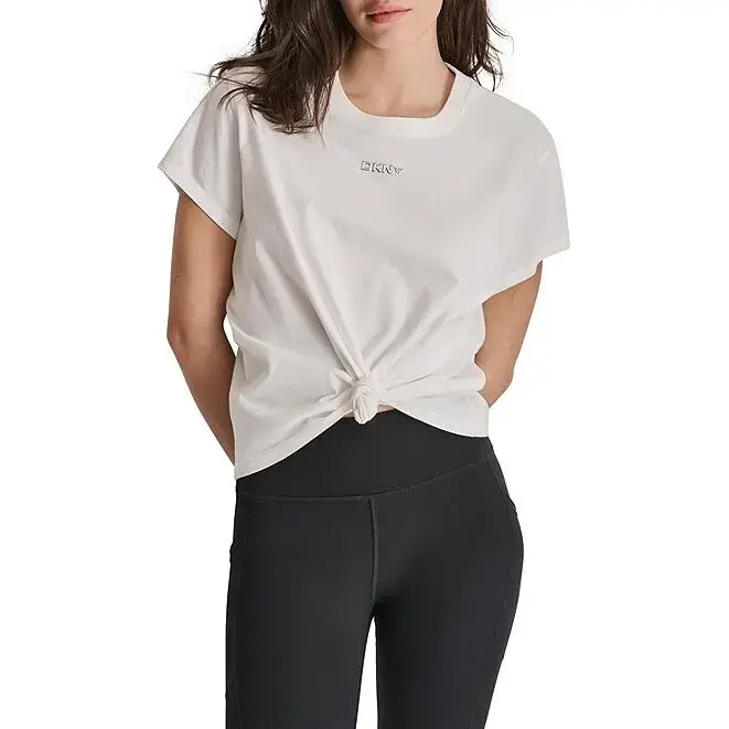 T-shirt da donna Dkny Mini Stud Logo Knot Front