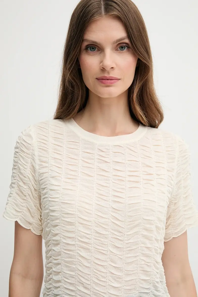 DKNY T-shirt Donna Beige 3851341 miniatura 4