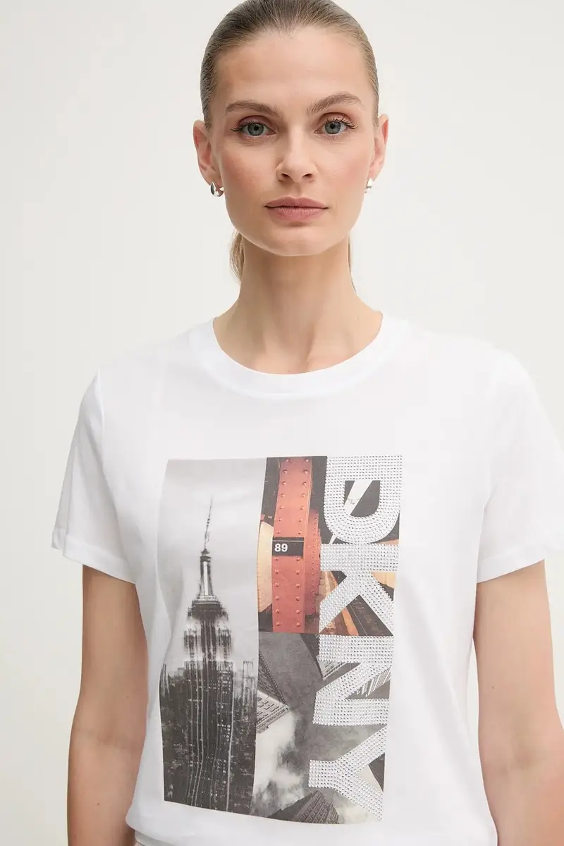 DKNY T-shirt Donna Bianco 3918598 miniatura 4
