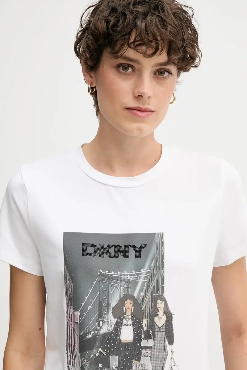 DKNY T-shirt Donna Bianco 3840732 miniatura 4