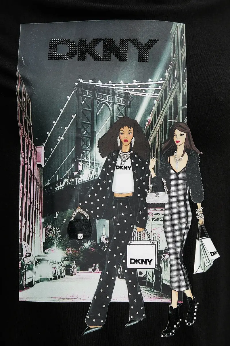 DKNY T-shirt Donna Nero 3847090 miniatura 5