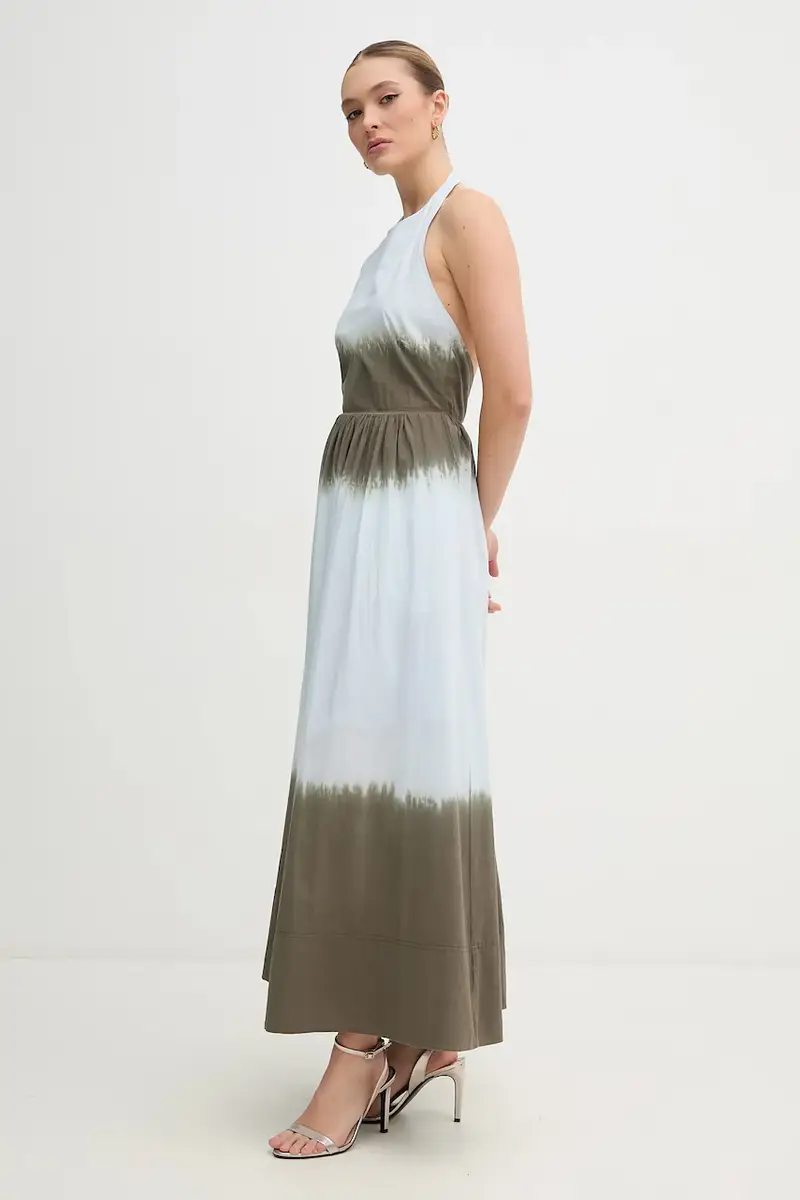 vestito in cotone colore blu DJ5D9063 miniatura 2