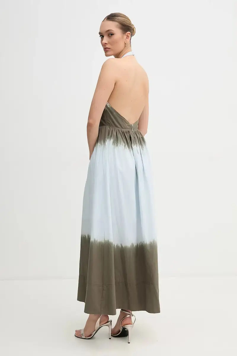 vestito in cotone colore blu DJ5D9063 miniatura 3