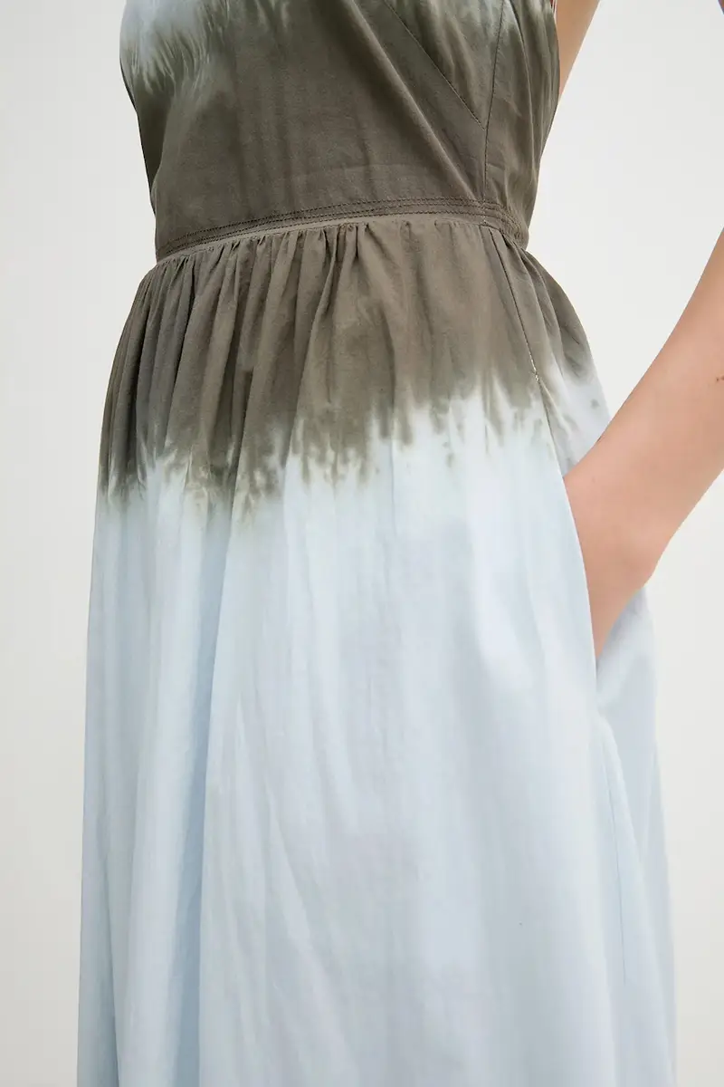 vestito in cotone colore blu DJ5D9063 miniatura 5