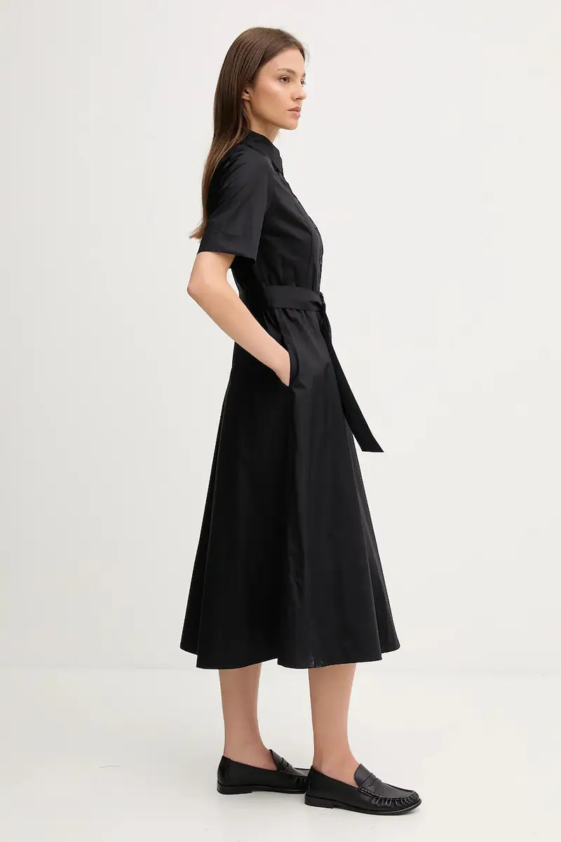 vestito in cotone colore nero DJ5D9065 miniatura 2