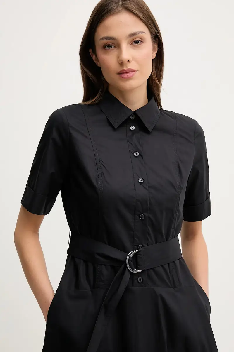 vestito in cotone colore nero DJ5D9065 miniatura 4