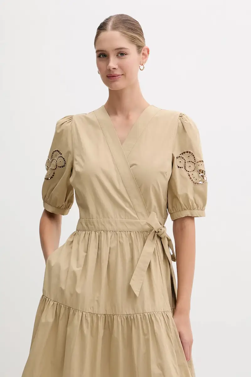 vestito in cotone colore verde P5DB0B48 miniatura 3