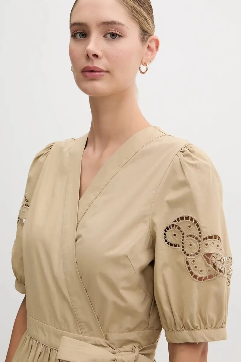 vestito in cotone colore verde P5DB0B48 miniatura 4