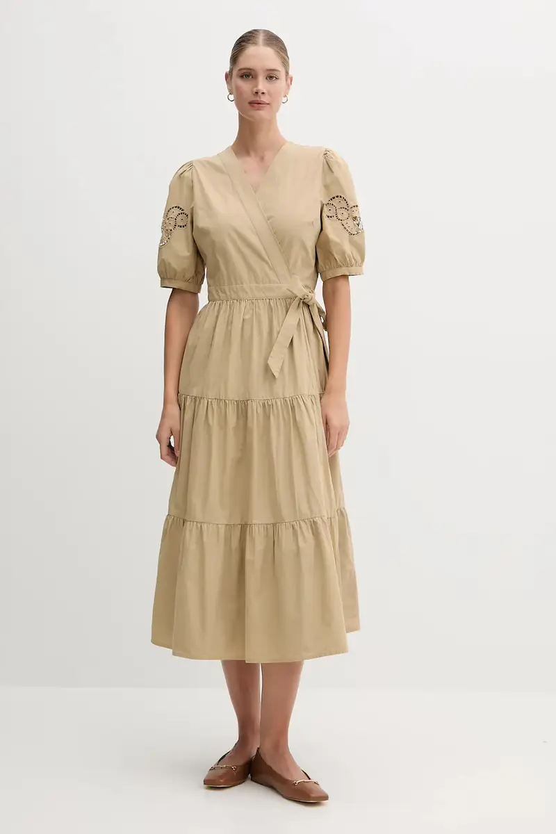 vestito in cotone colore verde P5DB0B48